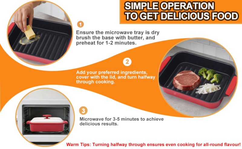 Microwave Safe Multi Grill Pot for Steak Cooking